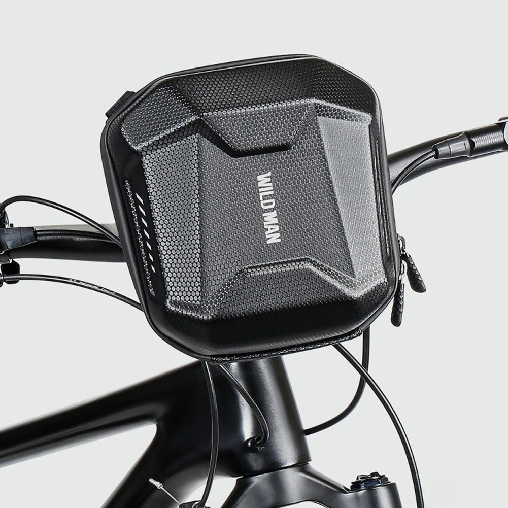WILD MAN Front Tube Cycling Bag Multifunctional Bike Hard Shell Phone Case Large Capacity Reflective Pattern Bicycle Assessoires