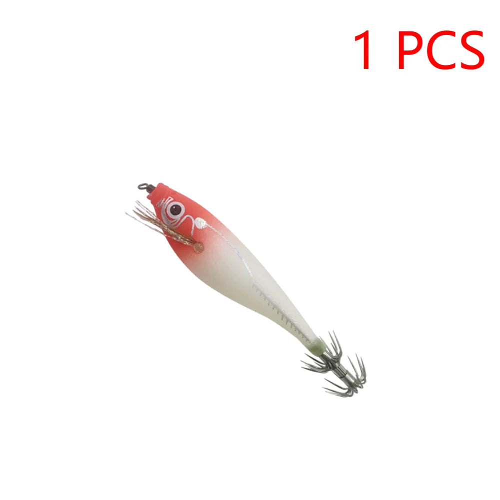 1-3Pcs 110mm 10.5g Fluorescent Fishing Lure Built-In Bead Luminous Jigging Bait Glow In Dark Artificial Squid Hook Jigs Tackle