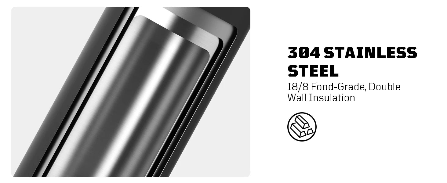 ONETIGRIS 32oz Insulated Water Bottle with Straw, 3 Lids, Sleeve, Leakproof Stainless Steel Thermos for Travel, Hiking, Gym