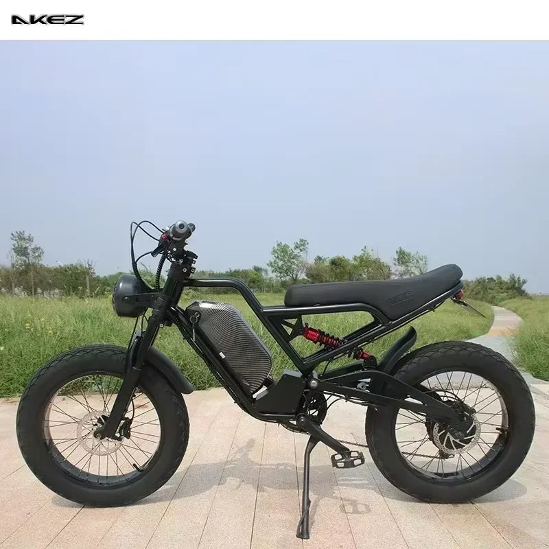 Ebike 2025AKEZ 1500W 48V 18AH Electric Bicycle Full Suspension Removable Battery Fat Tire Hydraulic Brake Adult Electric Bicycle