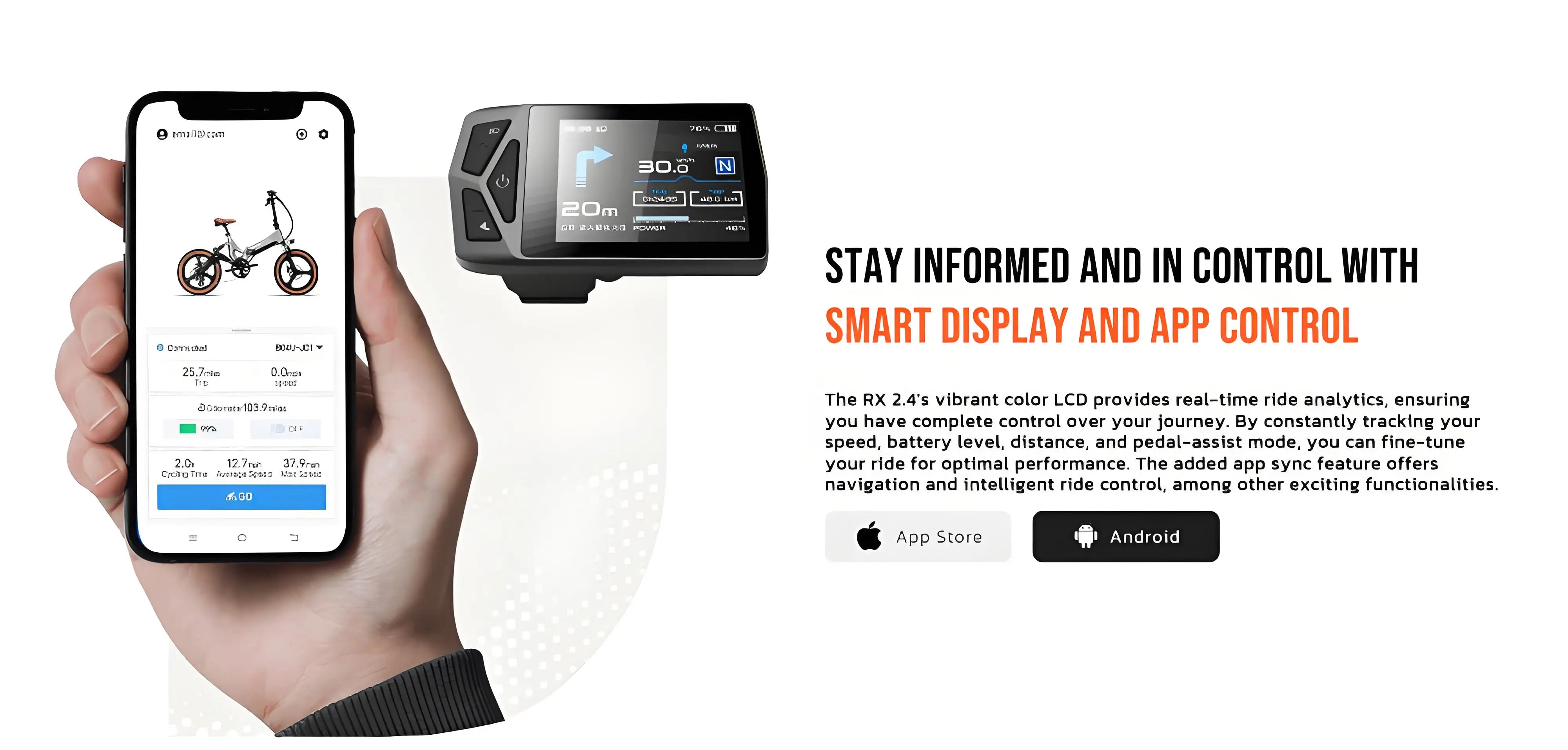 MIHOGO RX 2.4 Adult Electric Bicycle, 500W city ebike, 48V 12.8AH E-bike, 20-Fat Tire Foldable Electric Bike