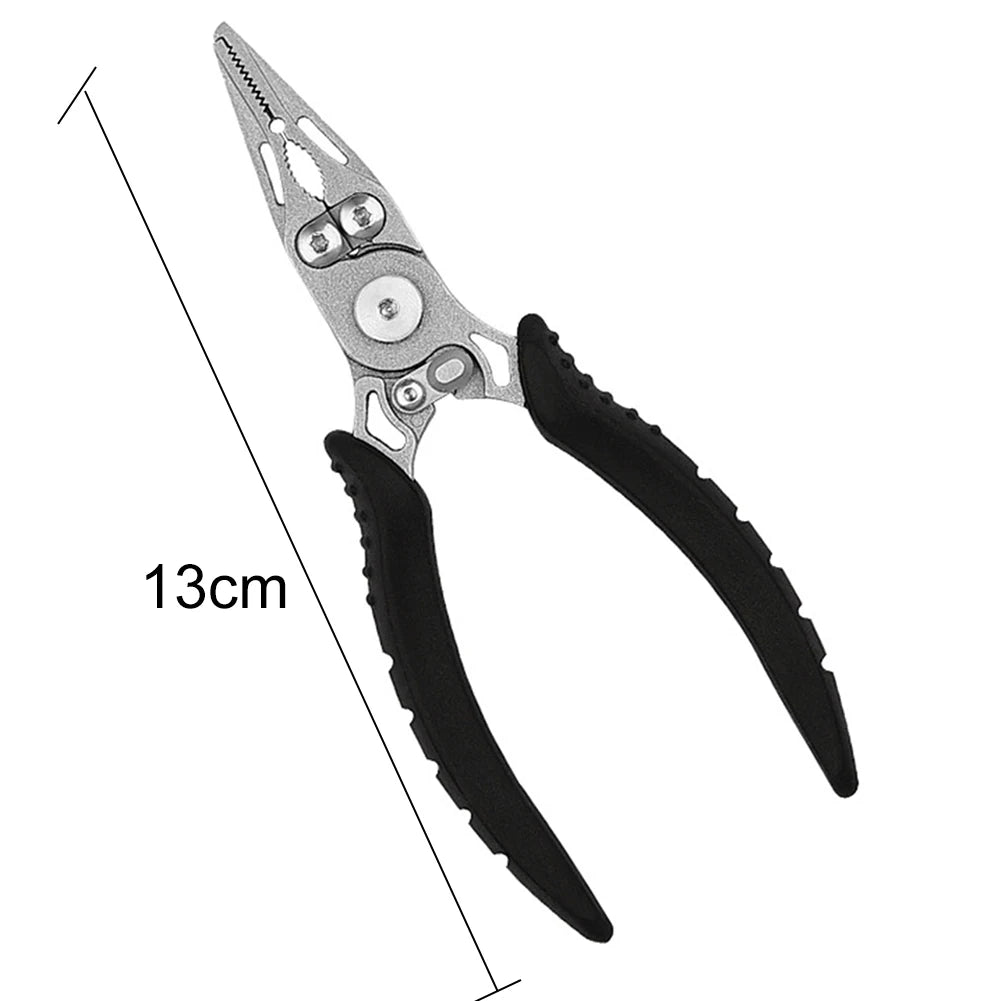 Portable Fishing Plier Scissor Stainless Steel Cutting Fish Line Tong Comfortable Grip Self-locking Buckle Fishing Tackle Tool