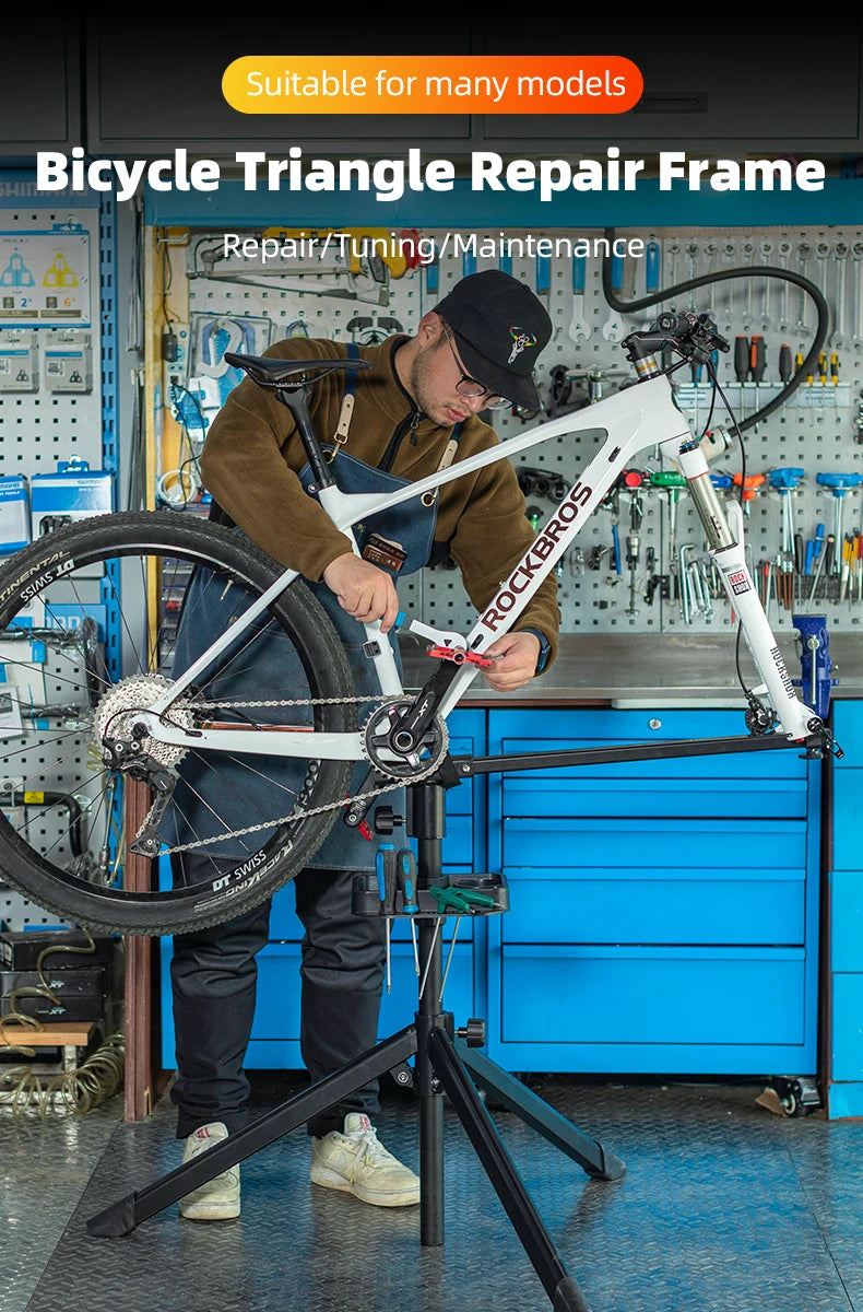 ROCKBROS Bicycle Repair Stand Aluminum Alloy Bike Work Stand Bike Rack Holder MTB Road Bicycle Maintenance Repair Tools Rack