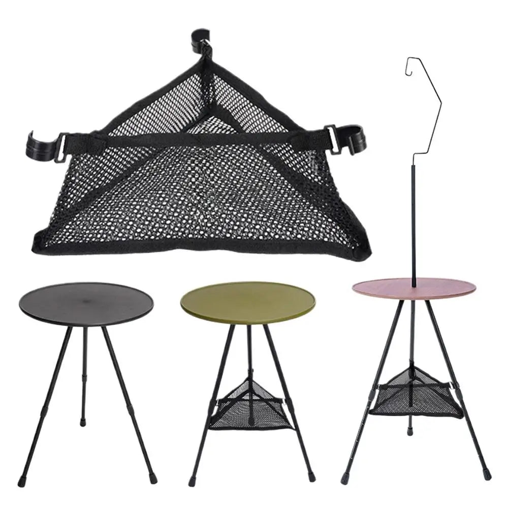 Camping Table Storage Bag Triangular Mesh Bag Portable Outdoor Folding Net Bag Picnic Storage Bag For Backpacking Fishing Trips