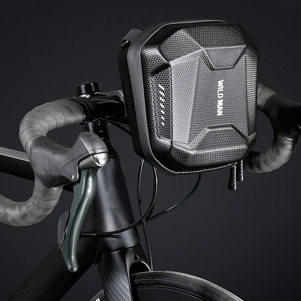 WILD MAN Front Tube Cycling Bag Multifunctional Bike Hard Shell Phone Case Large Capacity Reflective Pattern Bicycle Assessoires