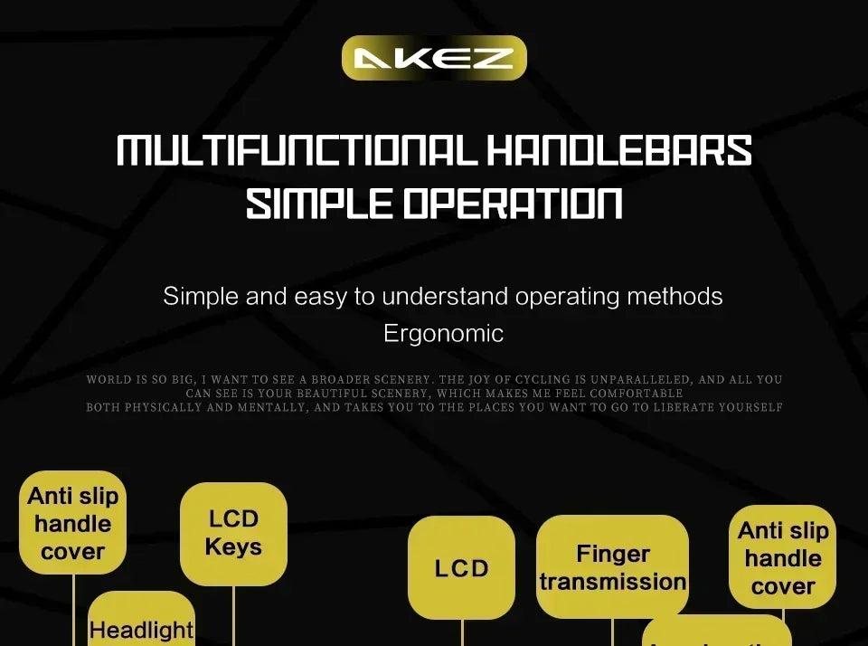 Ebike AKEZ 1500W 48V 18AH Electric Bicycle Full Suspension Removable Battery Fat Tire Hydraulic Brake Adult Electric Bicycle.