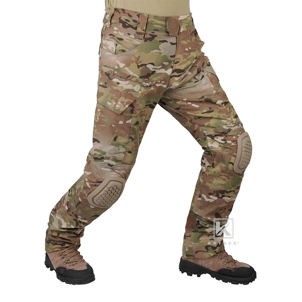 KRYDEX Tactical Combat Pants Assault Men Battlefield Combat Trousers Uniform & Knee Pads For Shooting Hunting Airsoft Gear
