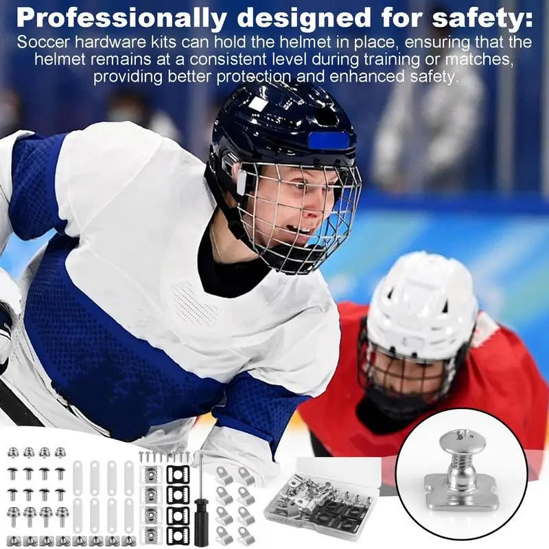 Ice Hockey Helmet Repair Accessories 57pcs Football Baseball Hockey Softball Helmet Repair Kit Replacement screw parts Tools