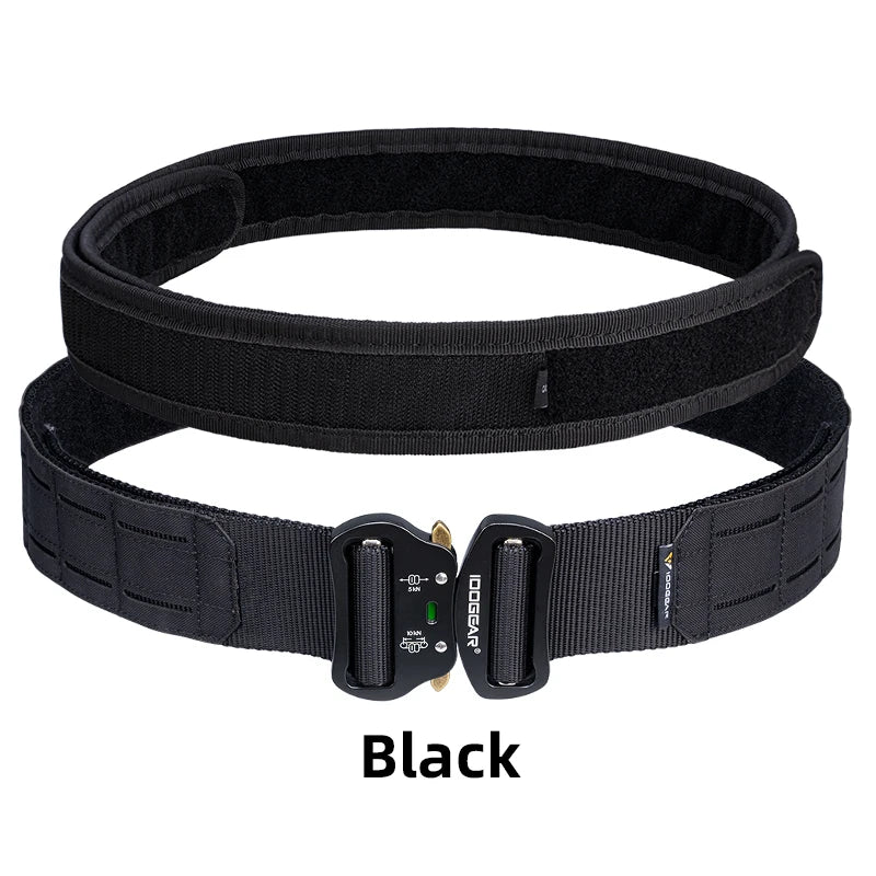 IDOGEAR 2 Inch Tactical Belt Quick Release Metal Buckle Laser MOLLE Mens Belts Camo 3415