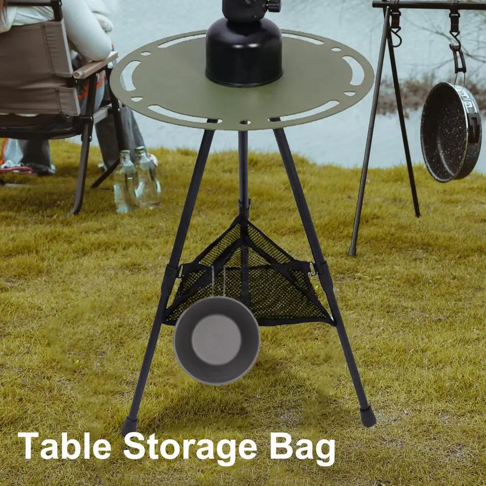 Camping Table Storage Bag Triangular Mesh Bag Portable Outdoor Folding Net Bag Picnic Storage Bag For Backpacking Fishing Trips