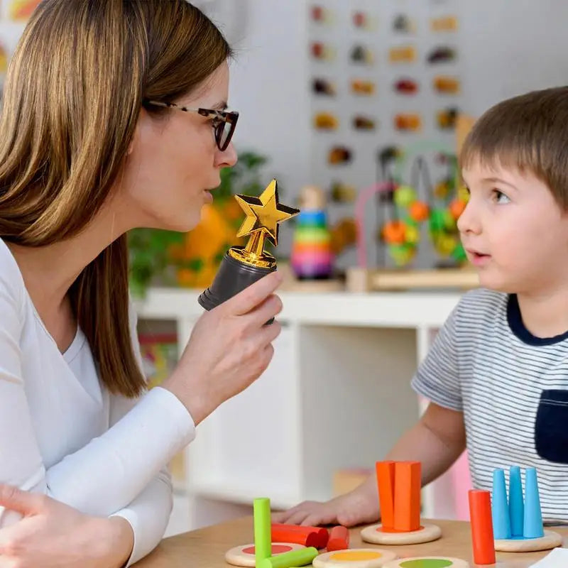 Star Gold Award Trophies Recognition Award Golden Trophies Prize for Kids Party Favors Props Rewards Winning Prizes