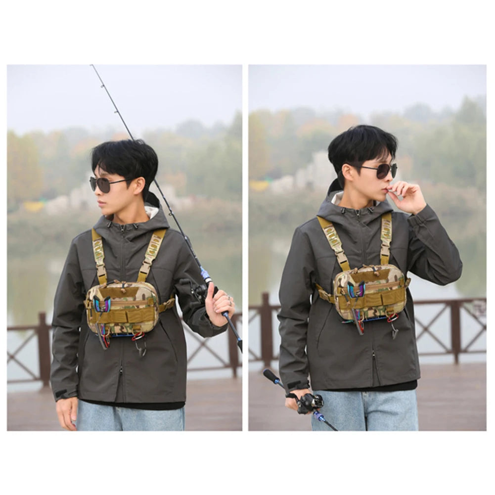 Fishing Chest Bag Men's Tactical Bags Chest Rig Packs Molle Nylon Climbing Camping Backpacks Outdoor Travel Vest anny Pack