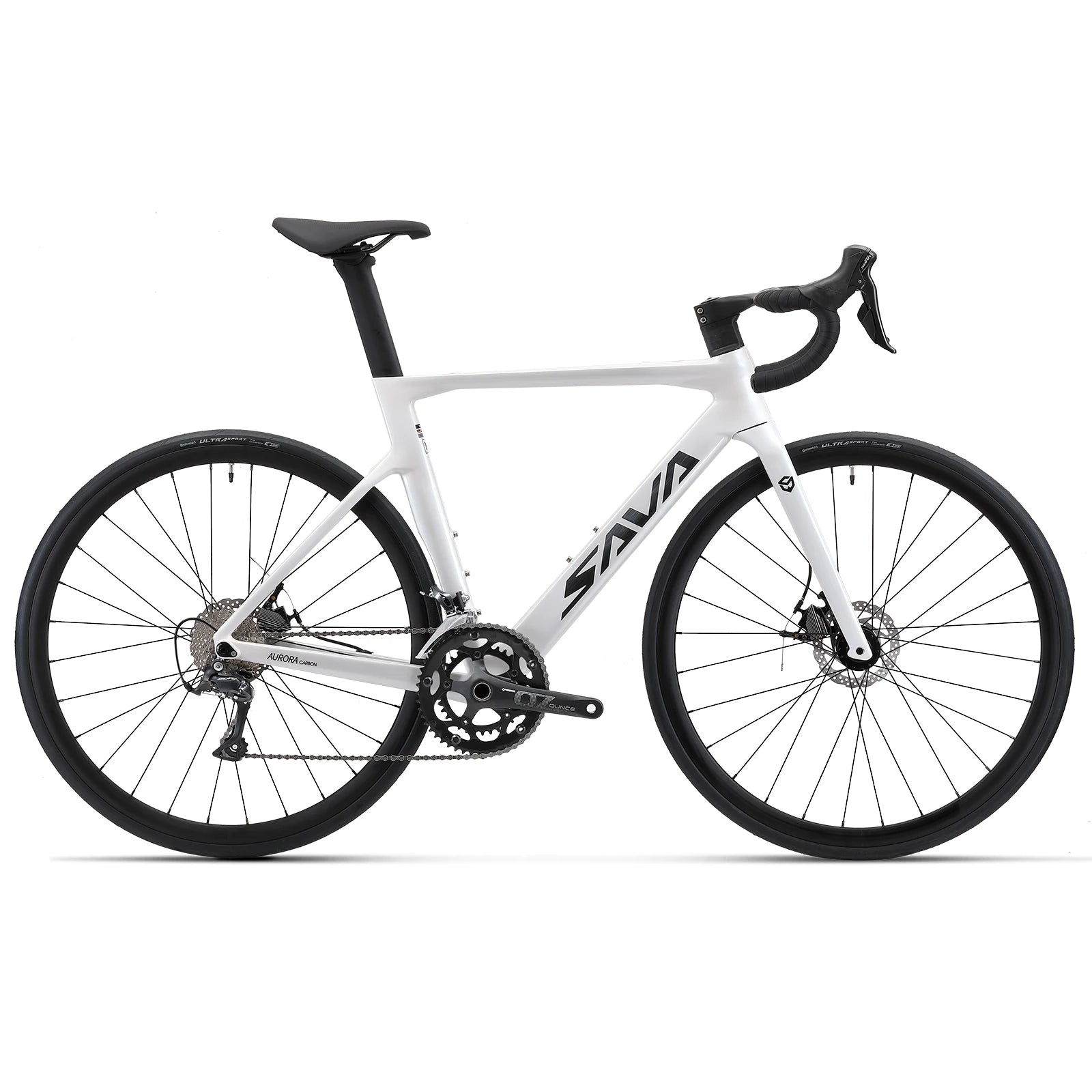 US Warehouse SAVA Carbon Fiber Road Bike with Integrated Handlebars and Shimano 18/22 Speed Kit, Adult Racing