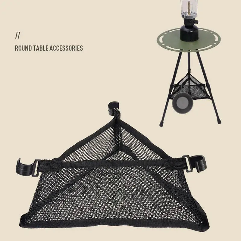 Camping Table Storage Bag Triangular Mesh Bag Portable Outdoor Folding Net Bag Picnic Storage Bag For Backpacking Fishing Trips