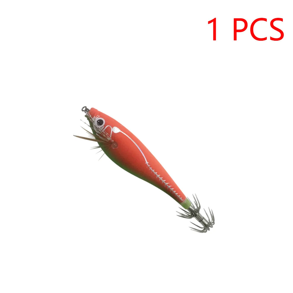 1-3Pcs 110mm 10.5g Fluorescent Fishing Lure Built-In Bead Luminous Jigging Bait Glow In Dark Artificial Squid Hook Jigs Tackle