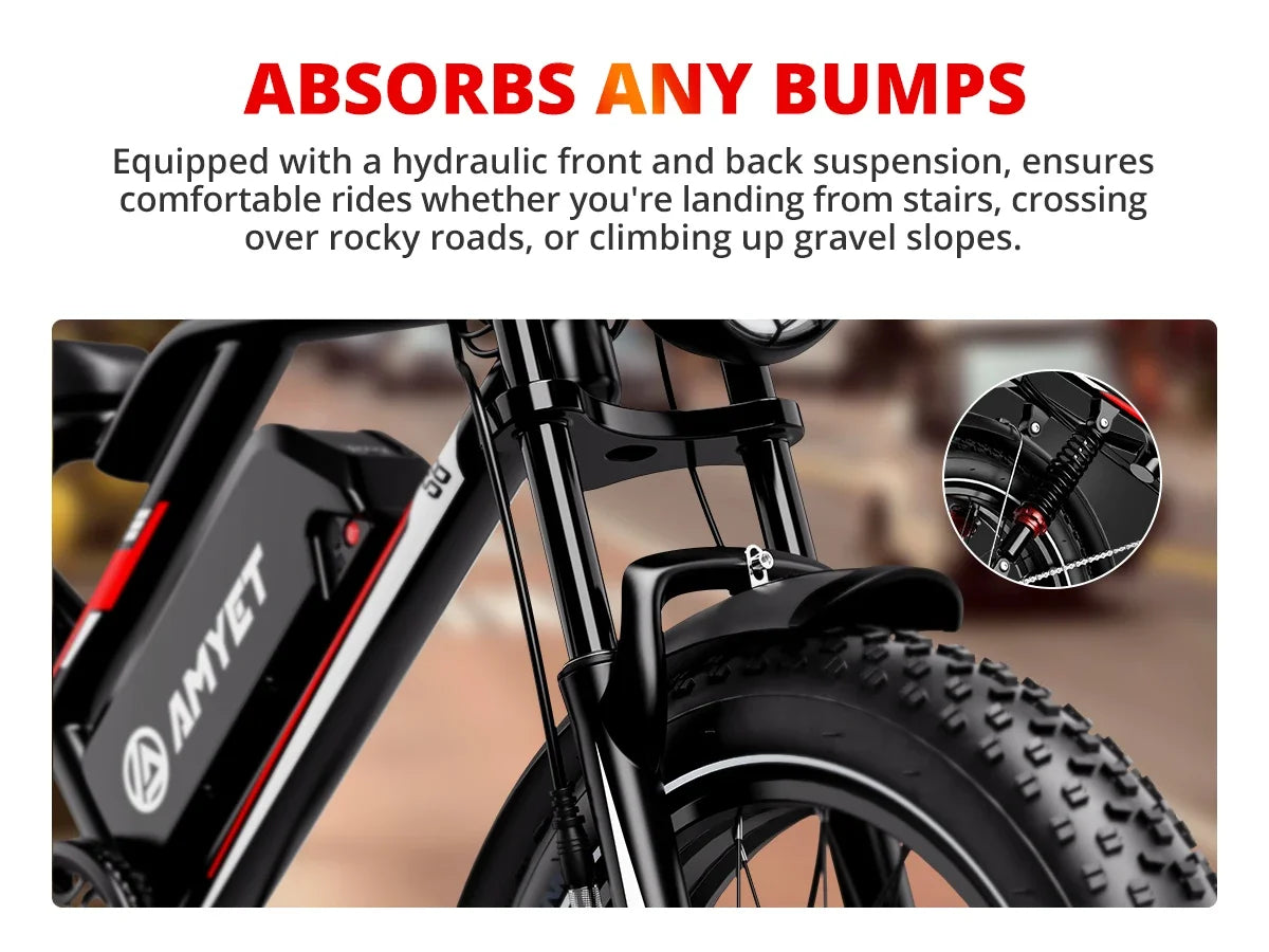 EBIKE S8 Adult Electric Bicycle Men2000W Dual Electric Motor Bicycle 48V 25AH Battery 20