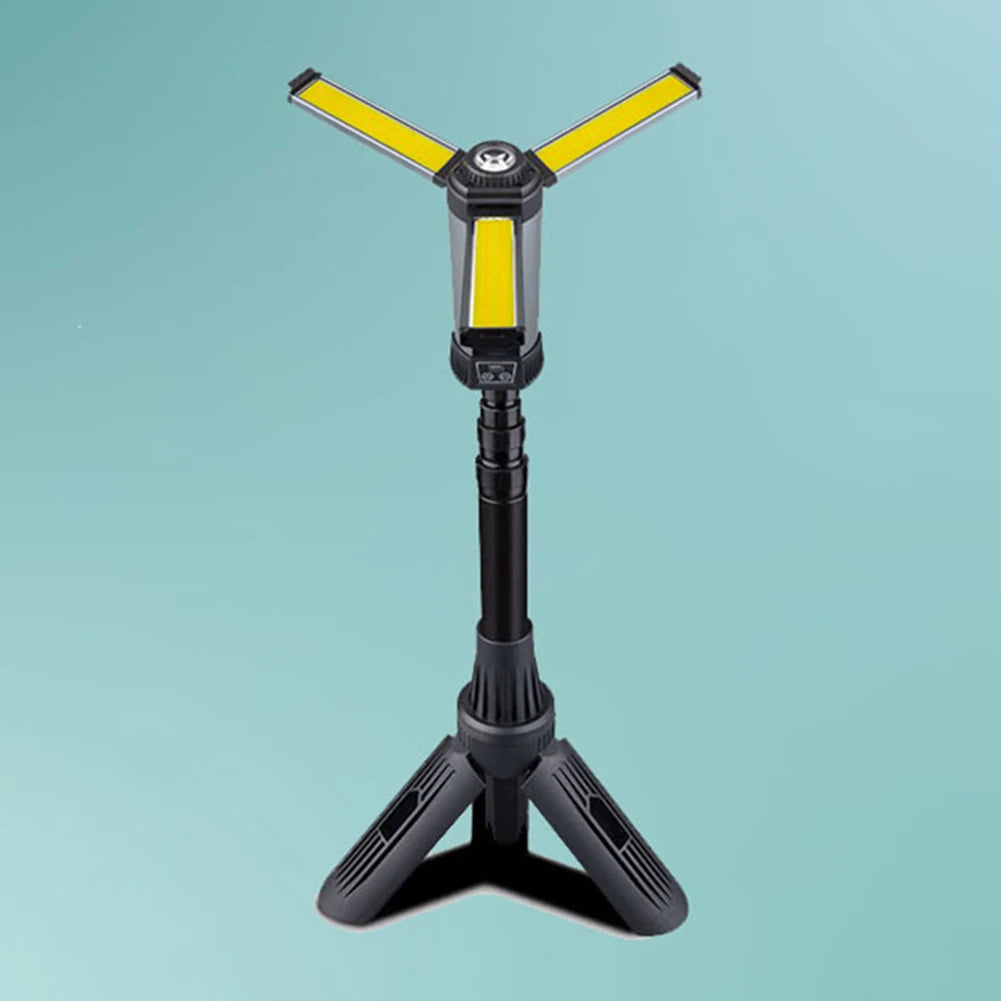 6000mAh LED Work Light with Stand Cordless Work Light with COB Dimmable Work Light Telescopic for Outdoor Camping