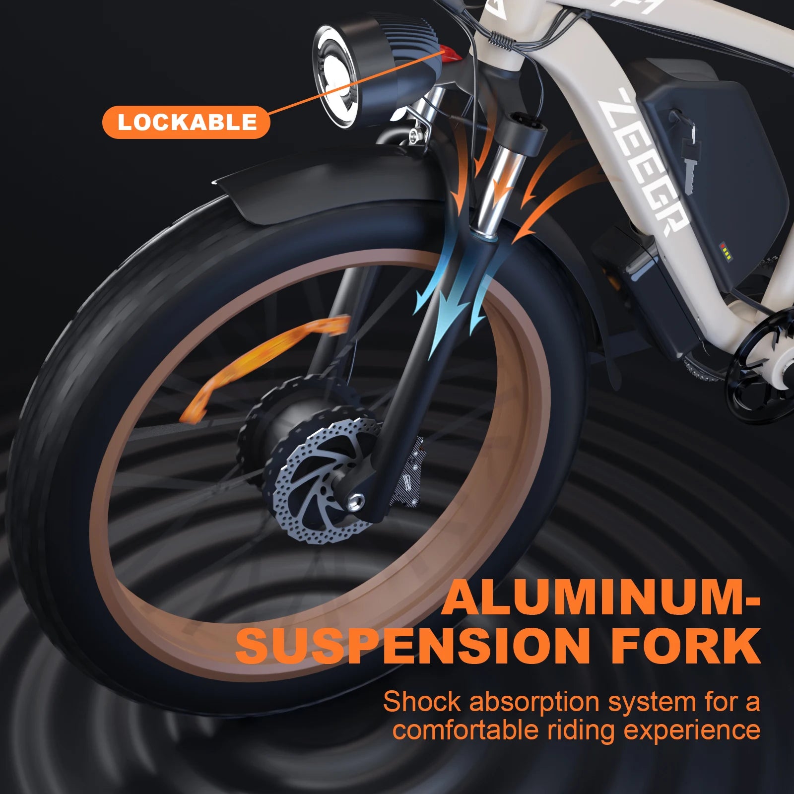 Zgeer F1 48v 2000w ebike full suspension power bicycle with ce 26 inch fat tire hidden dual battery snow beach electric  bike