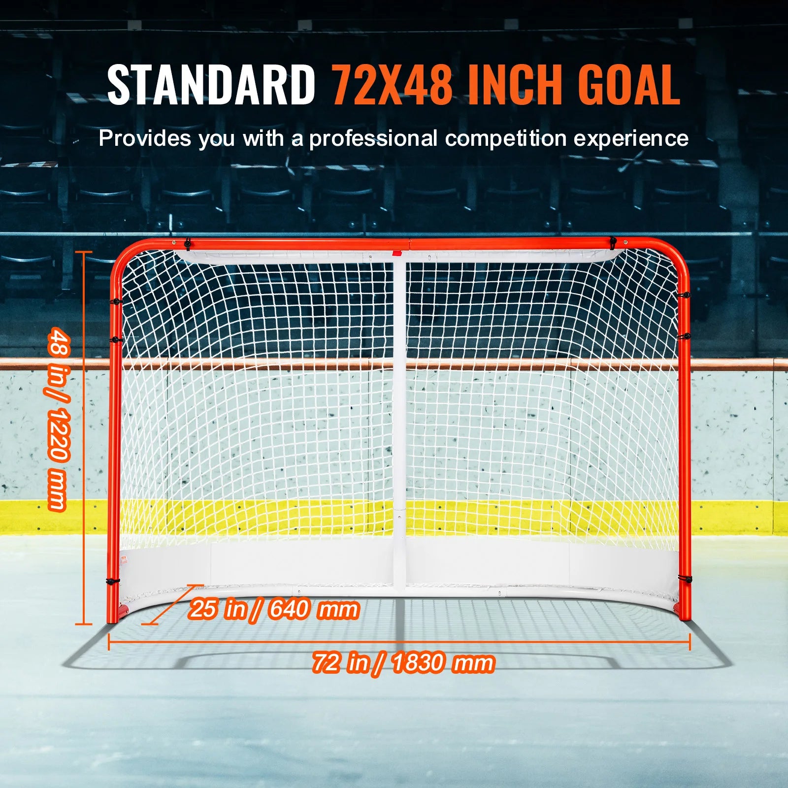 VEVOR Street Hockey Net, Indoor Outdoor Steel Hockey Goal, Official Regulation Hockey Training Goal Set, Portable Hockey Goal