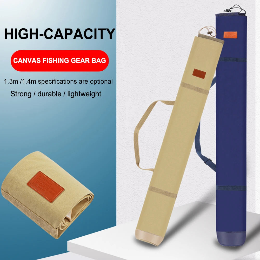 Folding Portable Fishing Gear Storage Bag Large Capacity Fishing Umbrella Bag Thickening Canvas Rod Bag Fishing Gear Accessories