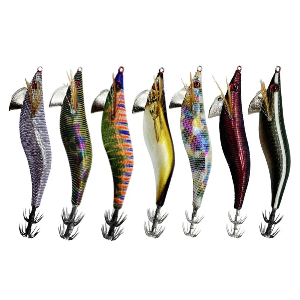 Glow Artificial Squid Lure Saltwater Wood Shrimp Lures Fluorescent Fishing Baits Realistic Freshwater Fish Luring For Sea River