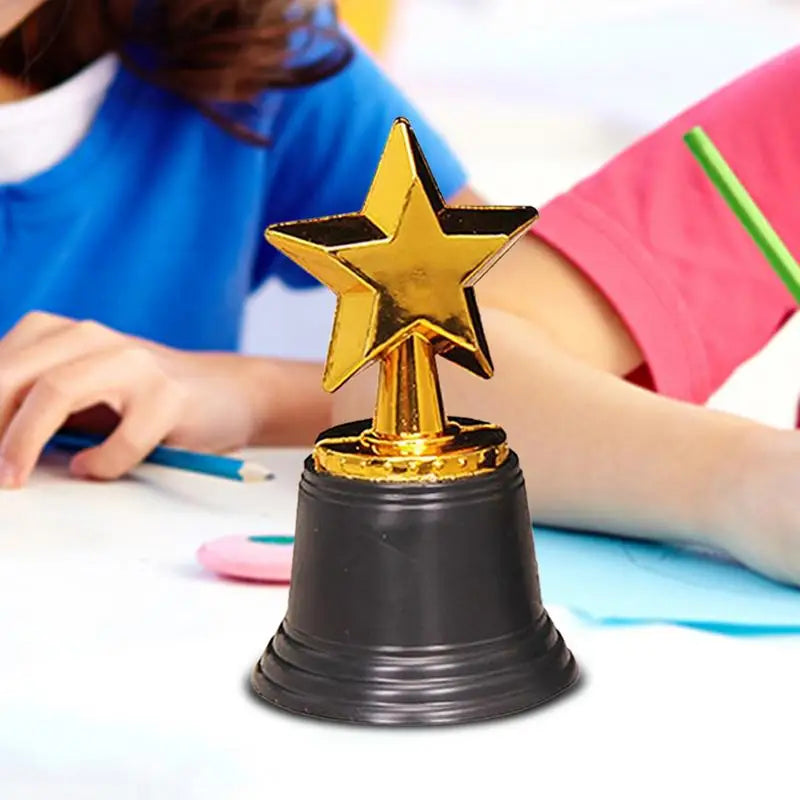 Star Gold Award Trophies Recognition Award Golden Trophies Prize for Kids Party Favors Props Rewards Winning Prizes