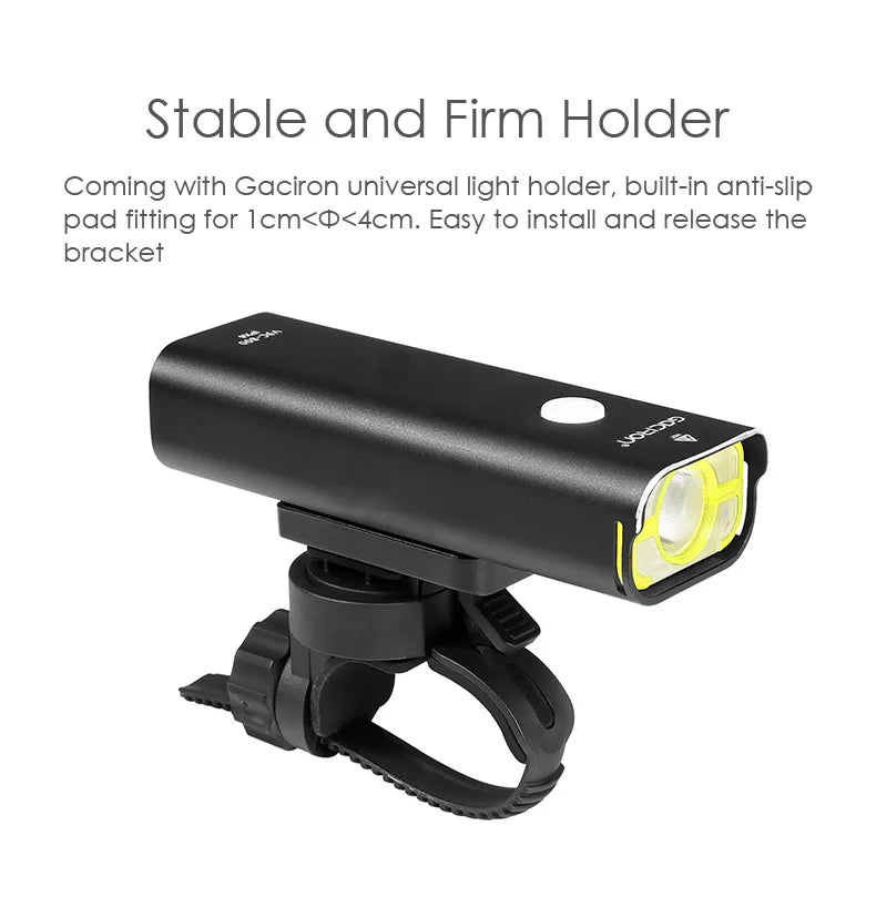 GACIRON 400-800LM Bicycle Headlight Bike Front Light with Wire Remote Switch IPX6 Waterproof Chargeable Pro Contest Flashlight