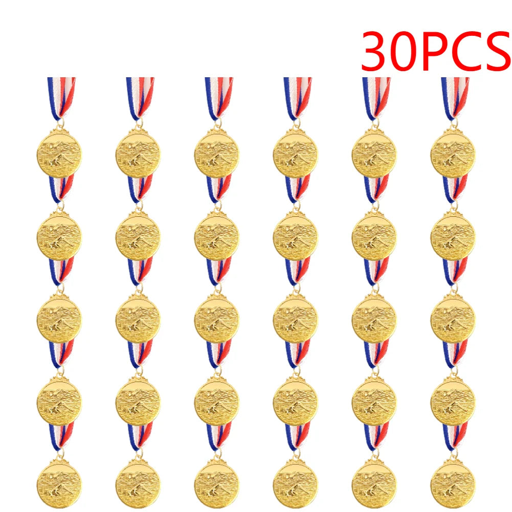 10-30PCS Swimming Medal Competition Awards with Neck Ribbon Metal 5cm Winner Medals Gold/Silver/Bronze Medal for Competitions