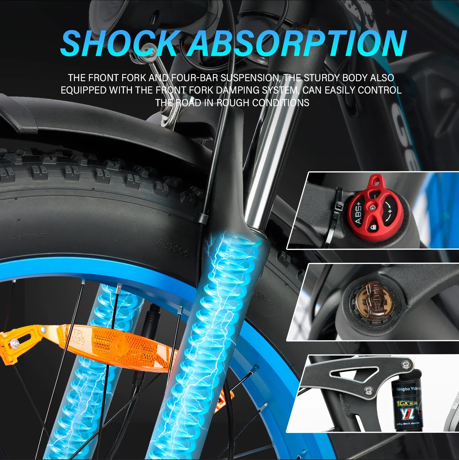 2025 new model DP2603-3000W dual motor 48V25AH26*4.0 fat tires dual suspension adult off-road all-terrain electric bicycle