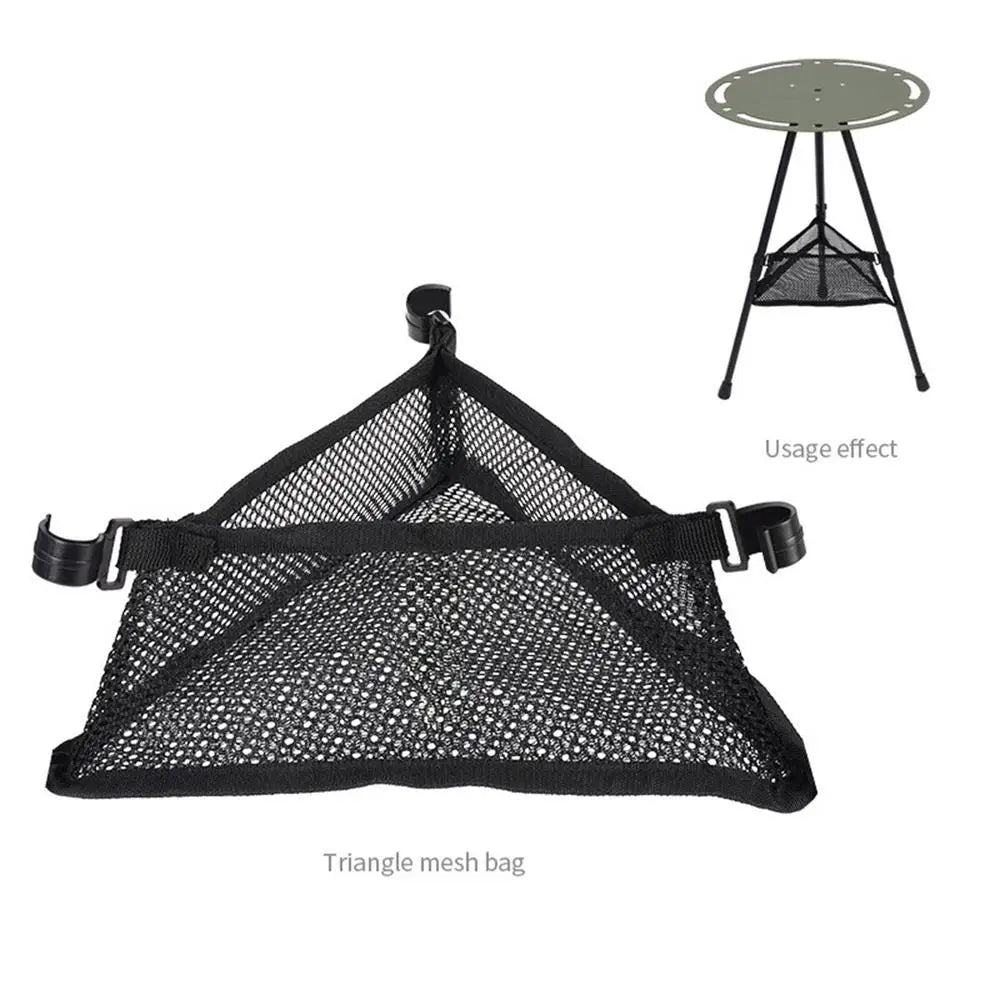 Camping Table Storage Bag Triangular Mesh Bag Portable Outdoor Folding Net Bag Picnic Storage Bag For Backpacking Fishing Trips
