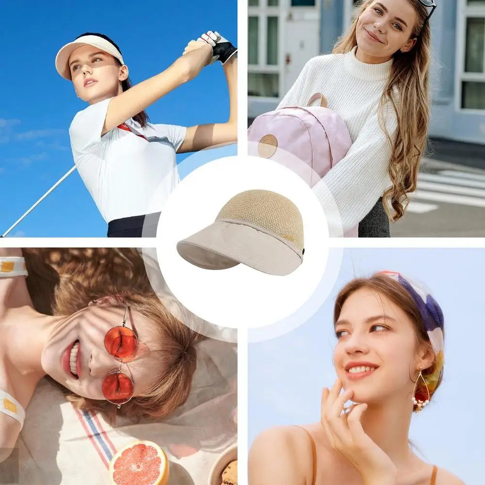Sun Visor Hats For Women Sun Straw Hat With UV Protection Wide Brim Enlarged Rounded Edge For Women Girlfriend
