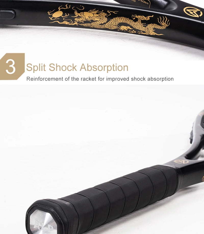 ALPSPORT JL T800 Carbon Fiber Tennis Racket 18K, Professional Training Racket with Bag & Adjustable Strap (Men & Women)