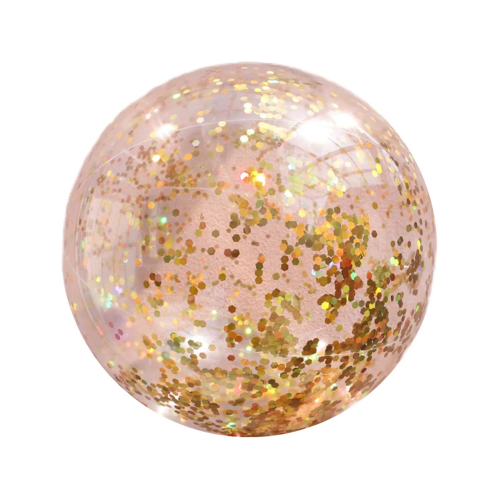 Glitter Beach Ball Inflatable 16-Inch Confetti Swim Pool Balls 16in Large Beach Balls For Kids Swimming Pool Party Favor Clear