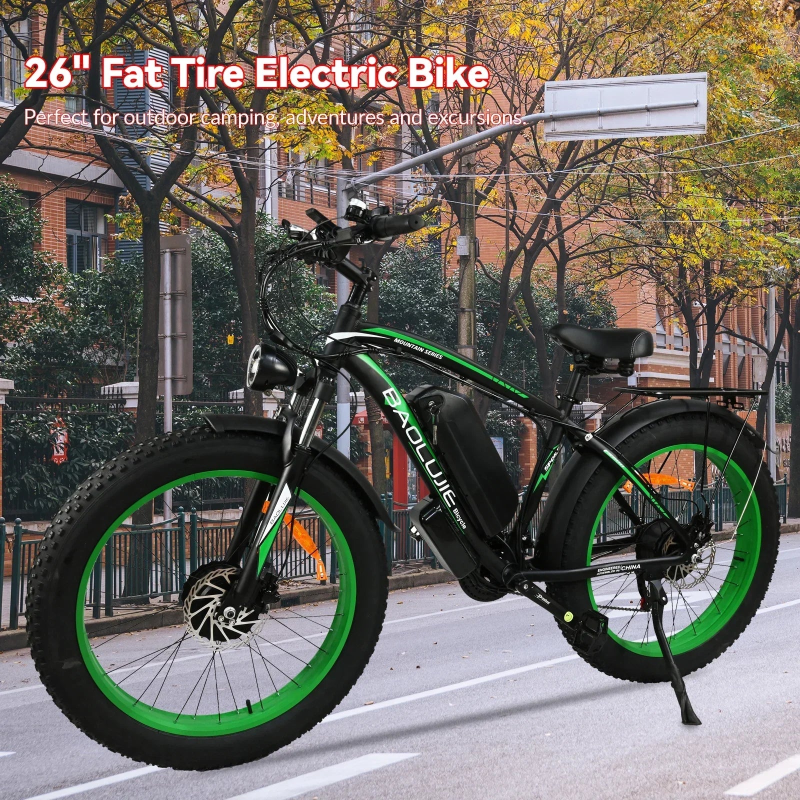for 2000W dual motor 48V 20AH 26*4.0 fat tire hydraulic brake soft tail frame large front fork color instrument electric bicycle