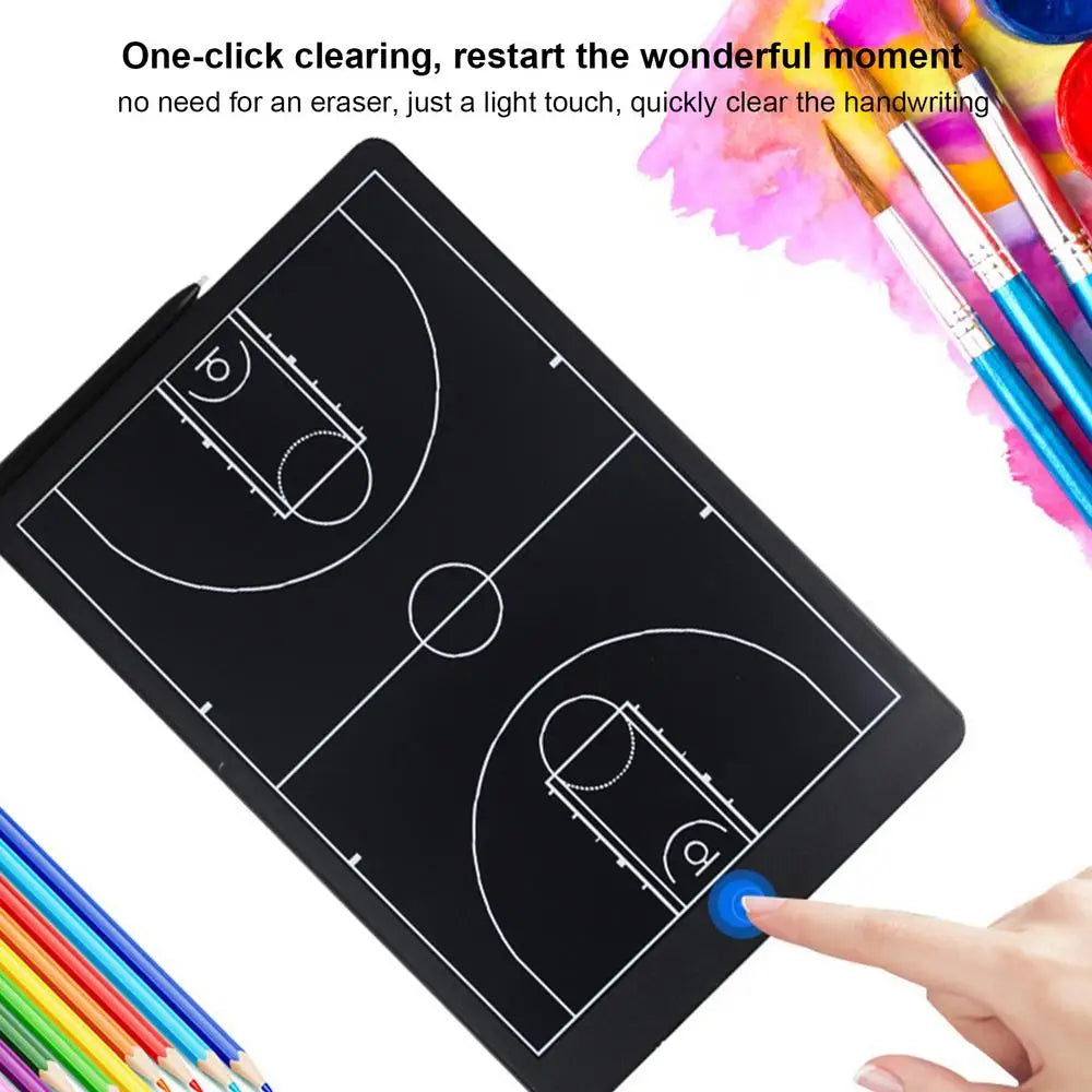 LCD Drawing Board Soccer Tactics Board Basketball Coaching Board 16 Inches Strategy LCD Writing Tablet Soccer Coaches Clipboard