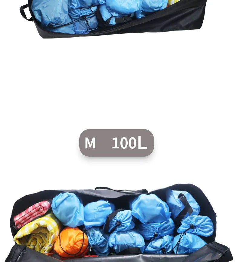 Super Large Capacity Travel Bag Outdoor Camping Backpack Waterproof Handbag 1680D Oxford Cloth Luggage Bag 55L/100L/150L