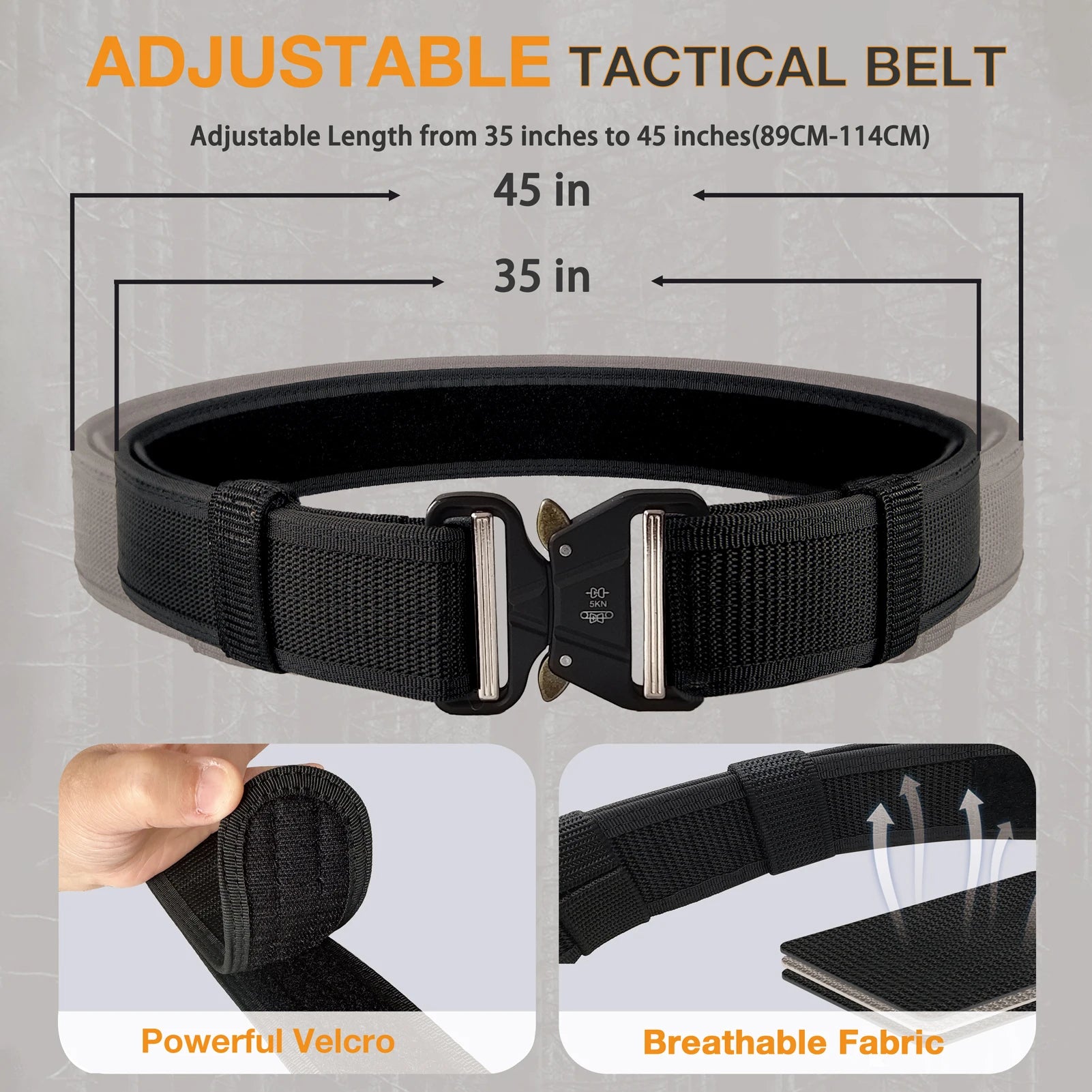 8-in-1 Tactical Duty Belt Set, 1000D Nylon, 35-45" Adjustable, Quick-Release, for Law Enforcement & Military - Gift Idea