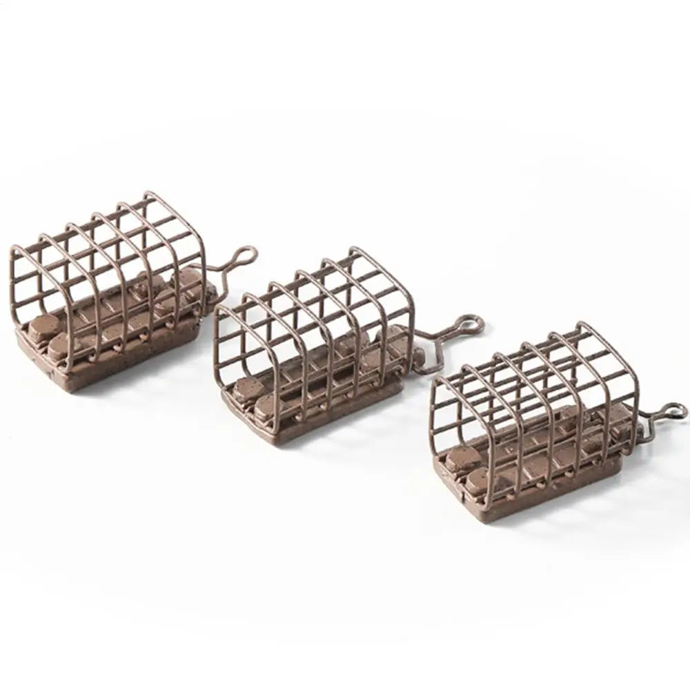 Catfish Bait Holders European Style Fishing Bait Thrower Square Carp Bait Holder Fishing Feeder Basket For Fishing Accessories