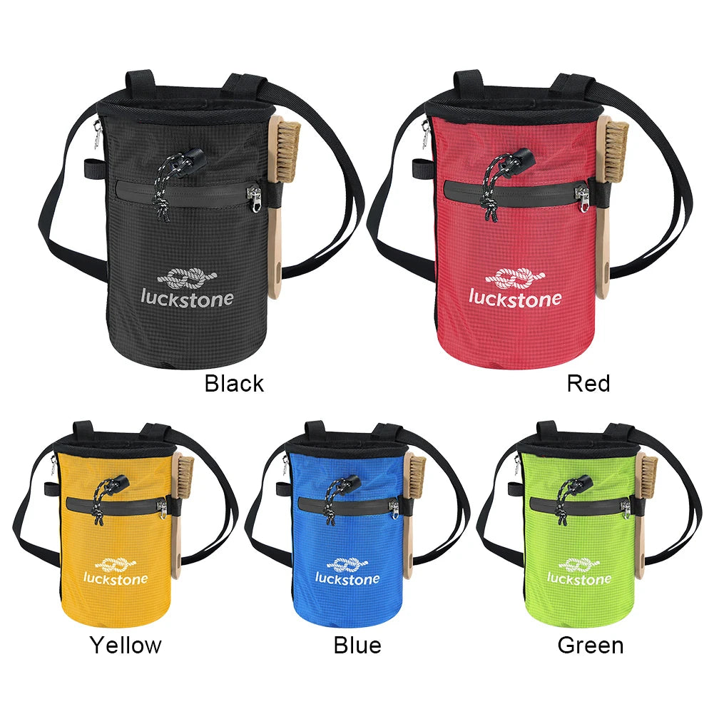 Waterproof Chalk Bag Bucket With Chalk Brush Climbing Pockets Bouldering Brush Rock Climbing Brush Chalk Climbing Accessories