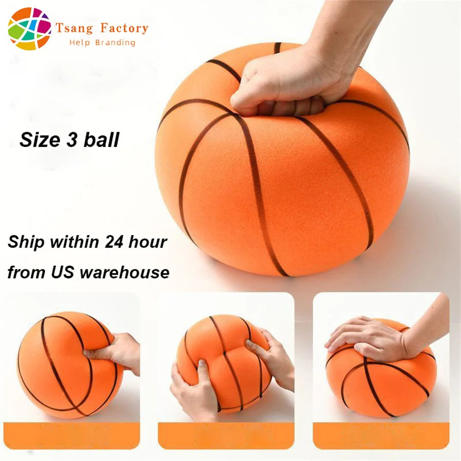 Mute Basketballs PU Foam Size 3 Silent Ball No Noise Indoor Sports Bouncing Balls for Children and Shipping From USA Warehouse
