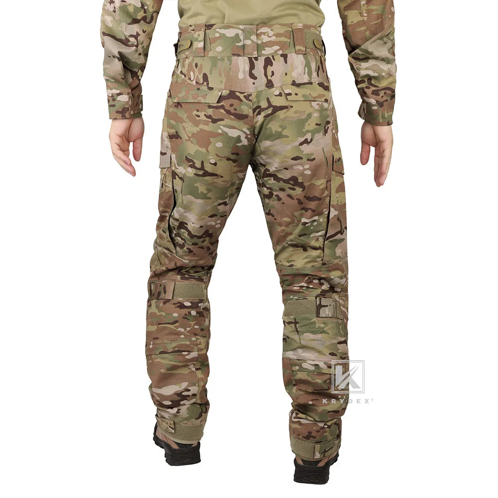 KRYDEX Tactical Combat Pants Assault Men Battlefield Combat Trousers Uniform & Knee Pads For Shooting Hunting Airsoft Gear