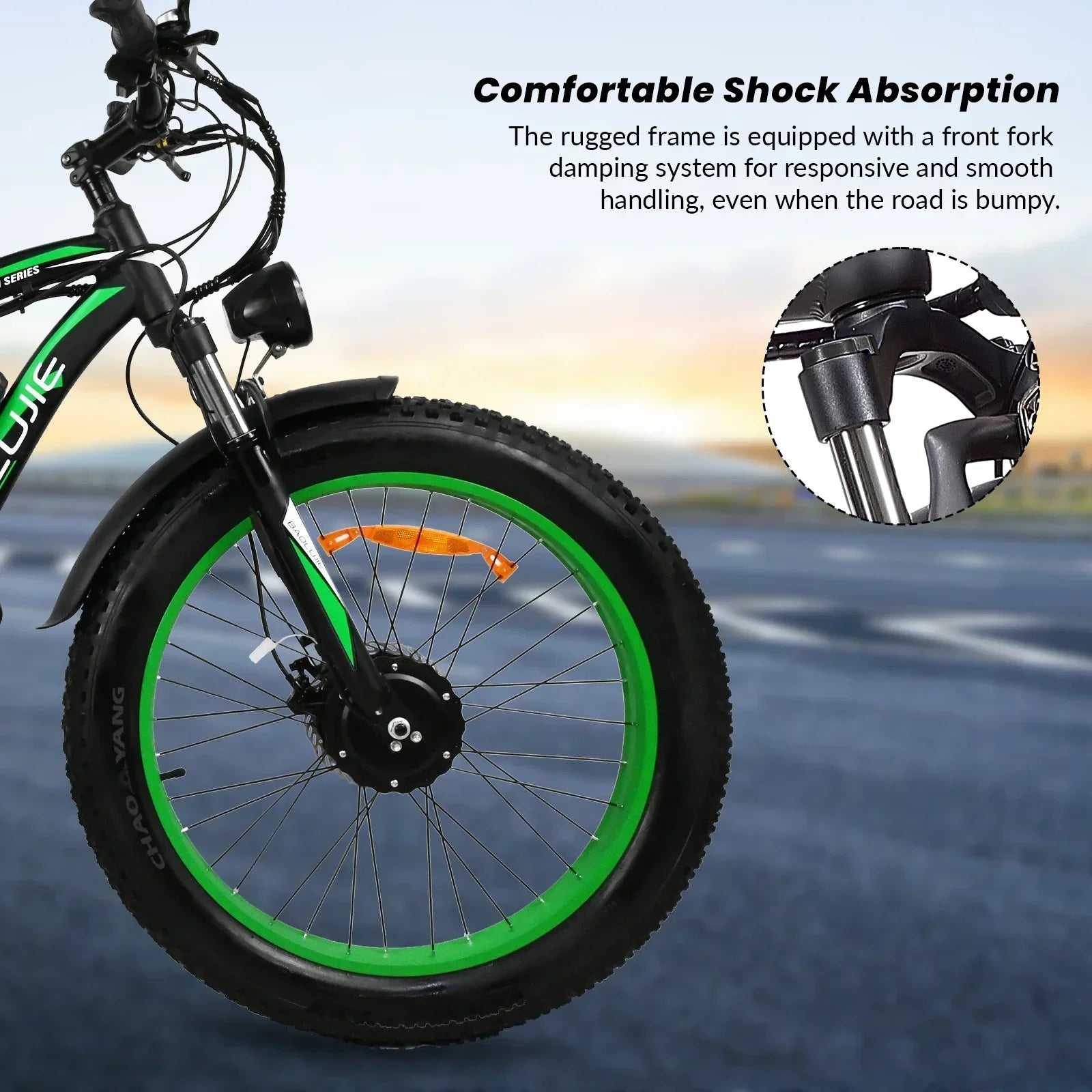 for 2000W dual motor 48V 20AH 26*4.0 fat tire hydraulic brake soft tail frame large front fork color instrument electric bicycle