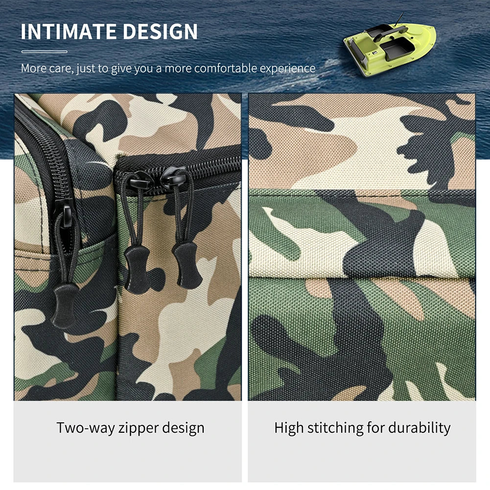 Fishing Boat Storage Bag Water Repellent Fishing Tackle Bag Double Zipper Bait Boat Storage Bag with Handle Fishing Equipment