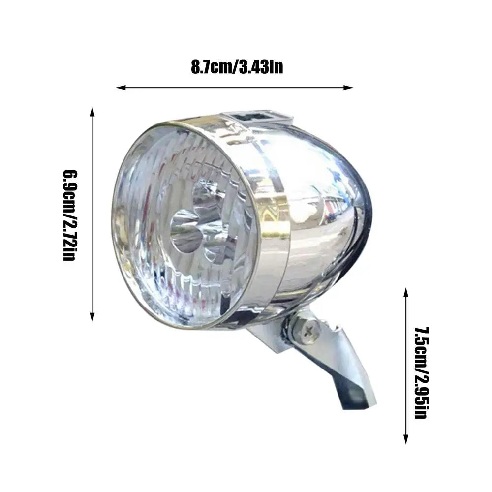Bicycle Headlight 3 LED Vintage Ultra Bright Flashlight Light Lamp Bike Front Light Safe Abs Plastic Shell Retro Led Lamp
