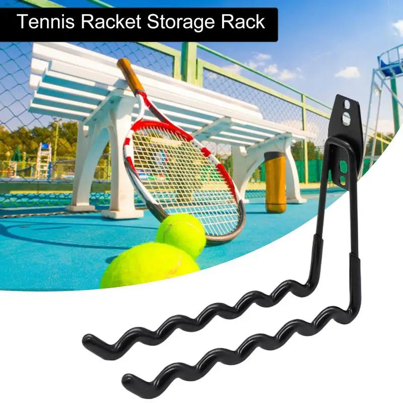 Wall Mounted Racket Holder Tennis Racket Holder Badminton Racket Holder Wall Waves Hook Storage Holds 6 Racquets Display Rack