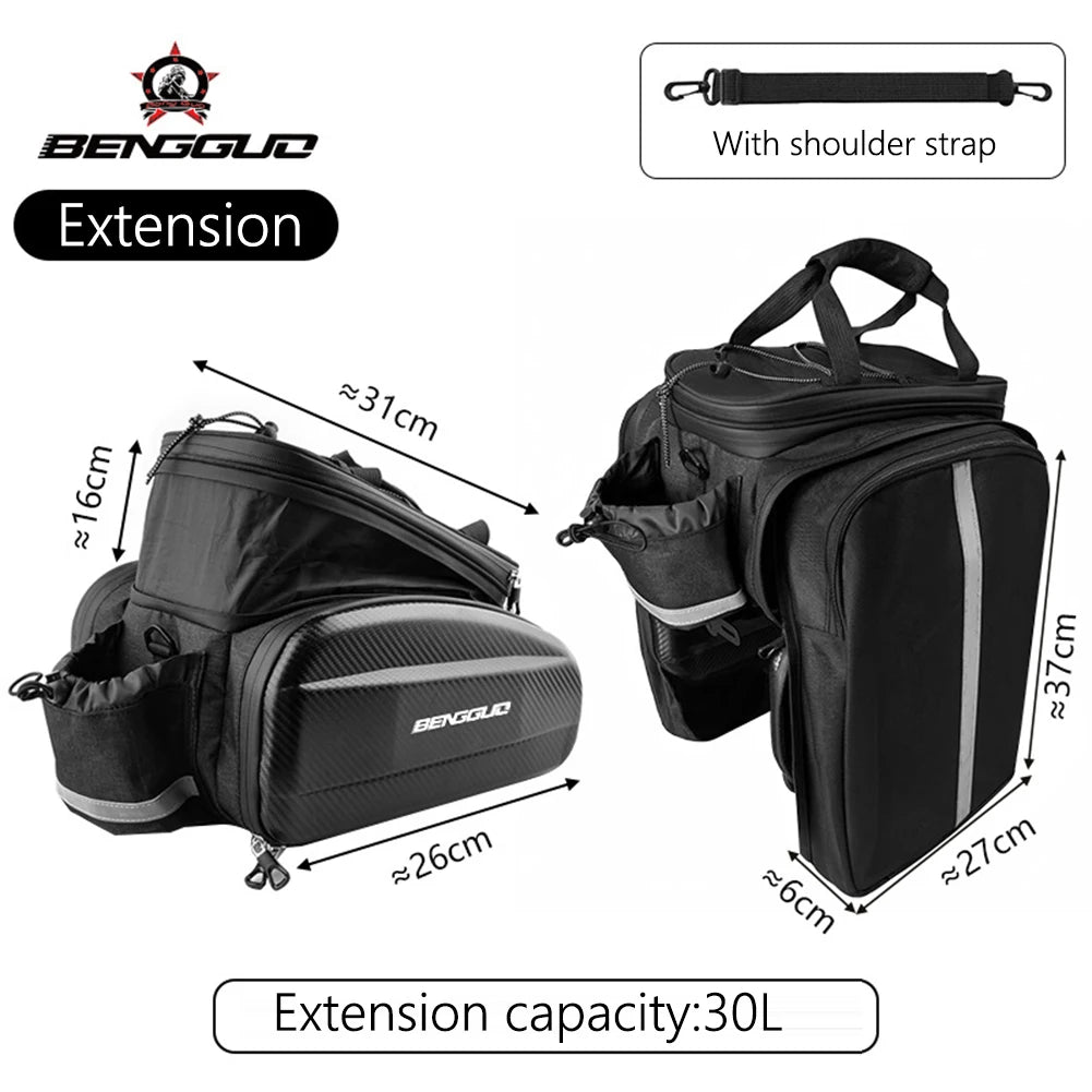 EVA Bicycle Carrier Bag Bike Rear Basket Waterproof Pannier Trunk Bags Back Rack Rear Seat Bag Cycling Luggage Shoulder Handbag