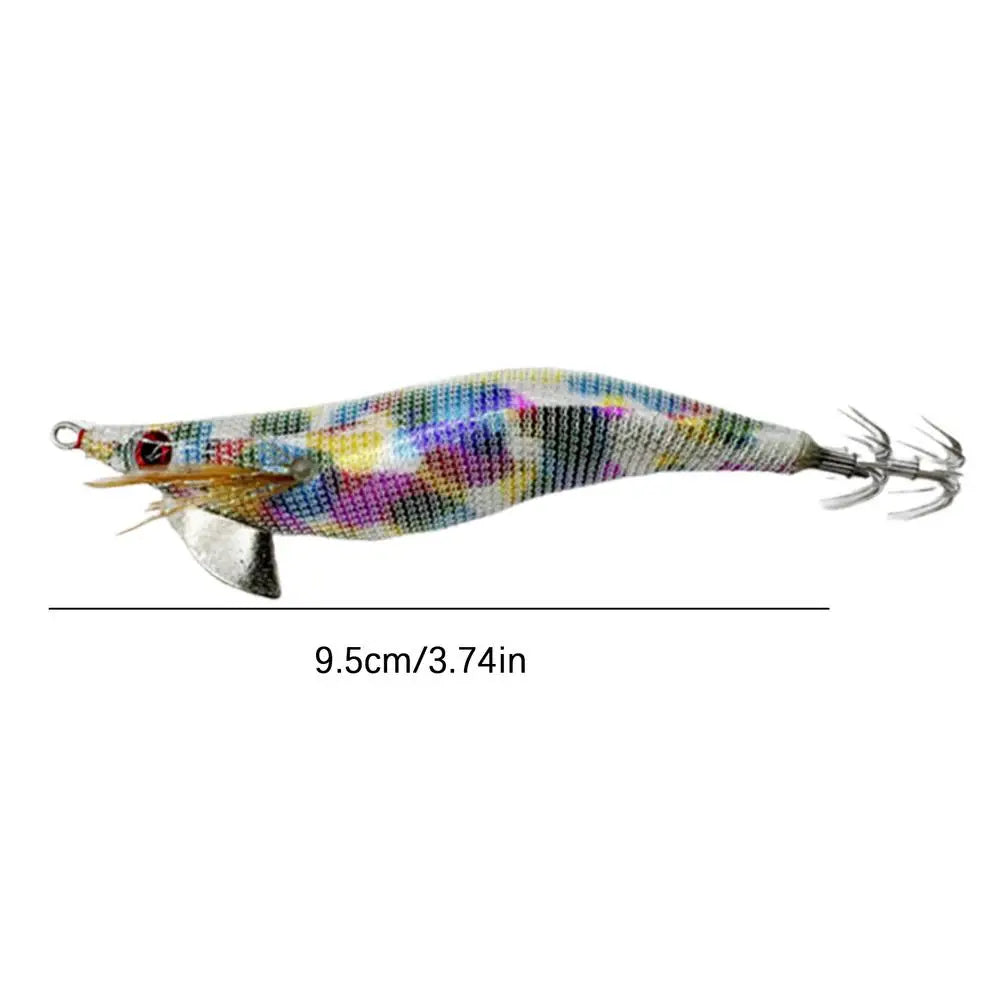 Wooden Shrimp Squid Hook Fluorescent Artificial Fishing Baits Realistic Simulation Fish Luring Tools For Sea Freshwater