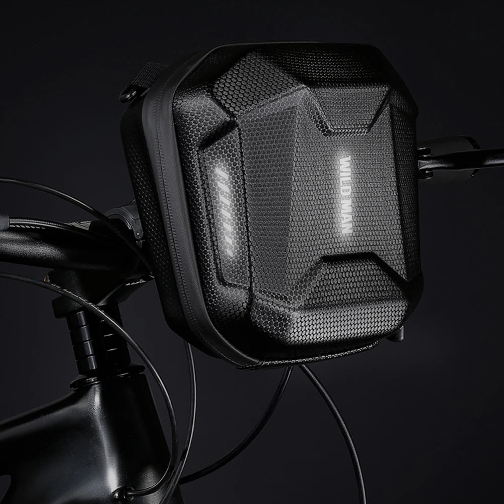 WILD MAN Front Tube Cycling Bag Multifunctional Bike Hard Shell Phone Case Large Capacity Reflective Pattern Bicycle Assessoires