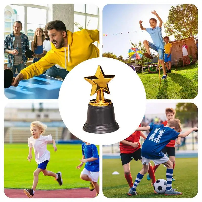 Star Gold Award Trophies Recognition Award Golden Trophies Prize for Kids Party Favors Props Rewards Winning Prizes
