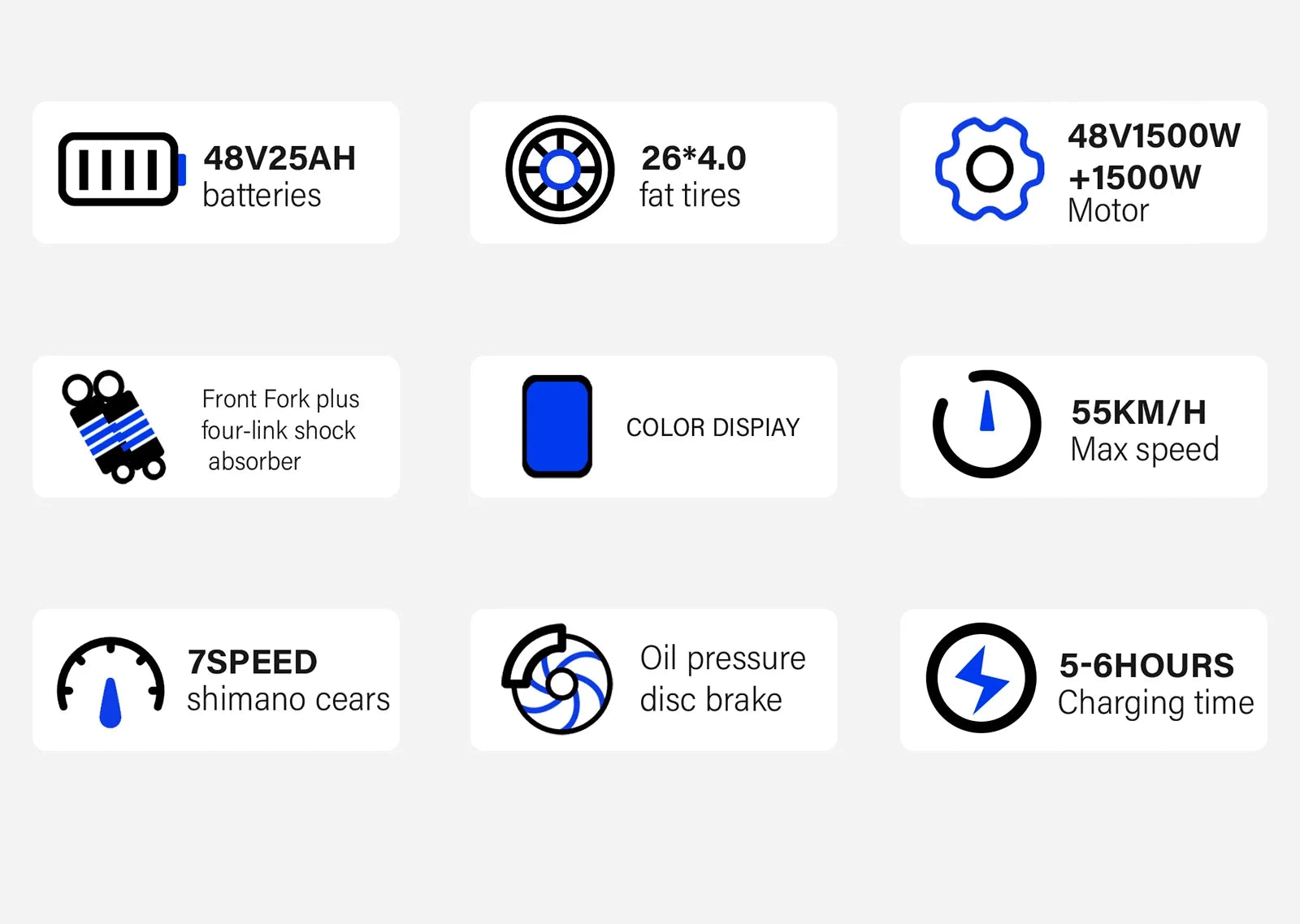 2025 new model DP2603-3000W dual motor 48V25AH26*4.0 fat tires dual suspension adult off-road all-terrain electric bicycle